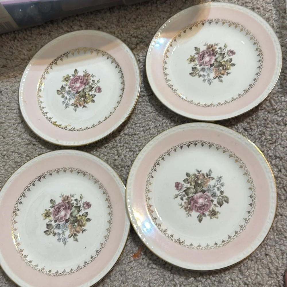 Homer Laughlin Eggshell Georgian Open Rose Pattern. Vintage China plates 4